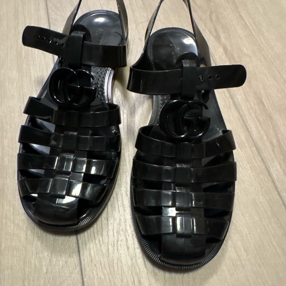 Women's Black Jelly Sandals